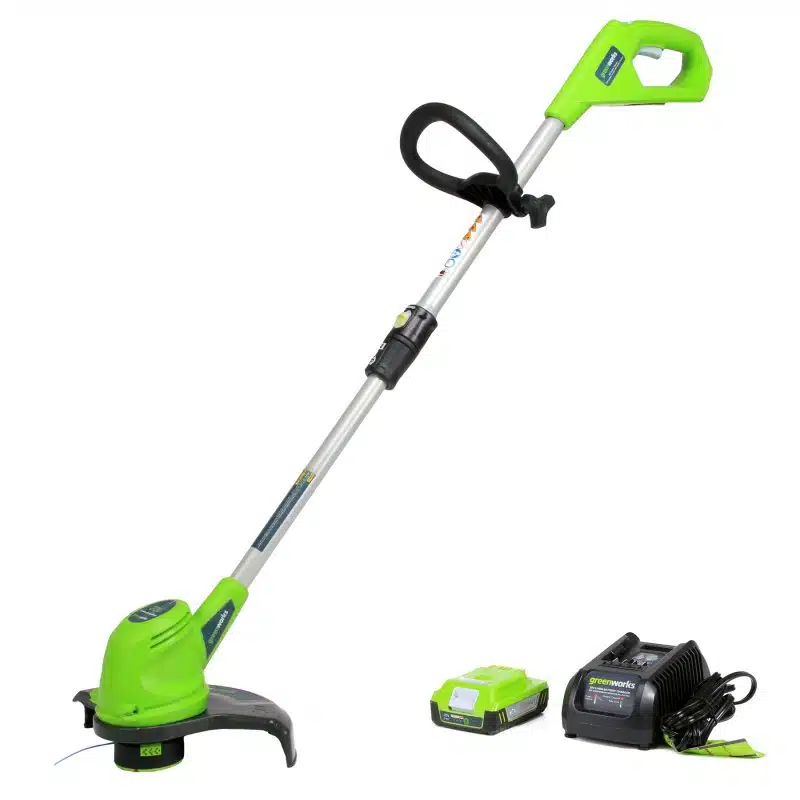 חרמש – קוצץ קנטים 24V נטען  GREENWORKS  כולל סוללה ומטען מהיר